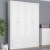 Guarda Roupa Infantil 4 Portas 159 cm Americano Branco Henn