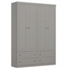Guarda Roupa Infantil 4 Portas 159 cm Americano Cinza Henn