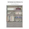 Guarda Roupa Infantil 4 Portas 159 cm Americano Cinza Henn