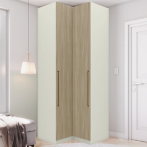Guarda Roupa Modulado 2 Pecas 241x80 cm Seletto Areia Jequitiba Henn