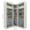 Guarda Roupa Modulado 3 Pecas 241x162 cm Seletto Areia Henn