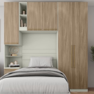 Guarda Roupa Modulado 3 Pecas 241x224 cm Seletto Areia Jequitiba Henn