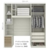 Guarda Roupa Modulado 3 Pecas 241x224 cm Seletto Areia Jequitiba Henn