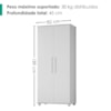 Guarda Roupa Multiuso 2 Portas 189x82 cm Portugal Branco RUDK