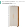 Guarda Roupa Multiuso 2 Portas 189x82 cm Portugal Cedro Areia RUDK