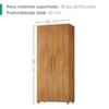 Guarda Roupa Multiuso 2 Portas 189x82 cm Portugal Cedro RUDK
