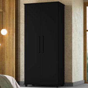 Guarda Roupa Multiuso 2 Portas 189x82 cm Portugal Preto RUDK