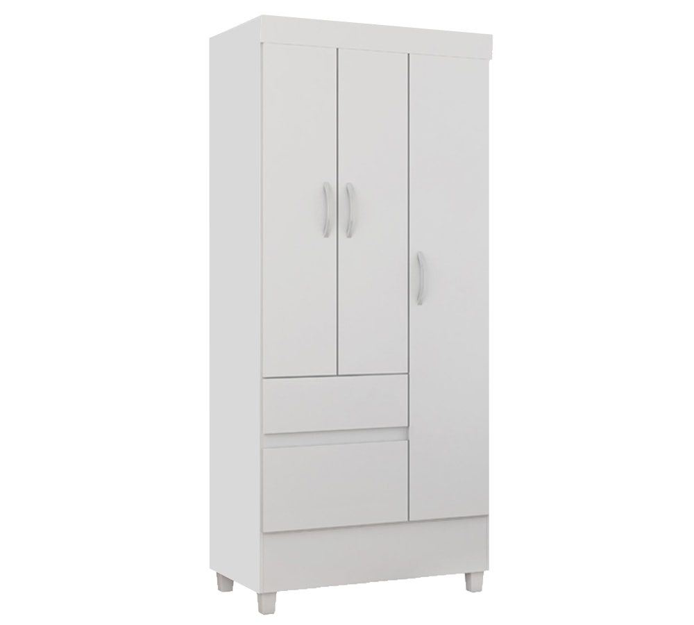Guarda Roupa Solteiro 3P Wind Branco Rosa Demobile | Milani Store