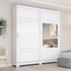 Guarda Roupa Solteiro 2 Portas Com Espelho 200 cm Verg Branco HENN