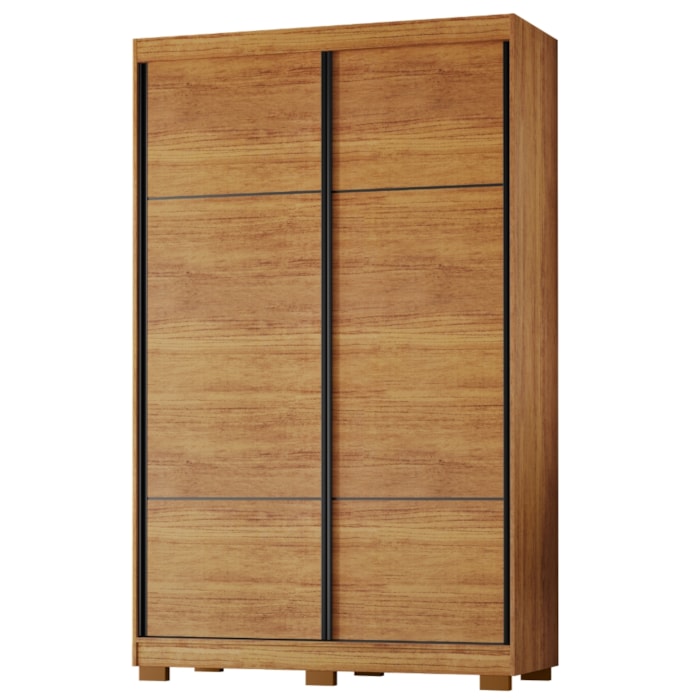 Guarda Roupa Solteiro 2 Portas De Correr 138 cm Curitiba Cedro RUDK