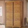 Guarda Roupa Solteiro 2 Portas De Correr 138 cm Curitiba Cedro RUDK