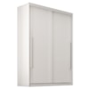 Guarda Roupa Solteiro 2 Portas De Correr 3 Gavetas MDF Splendi 165X232 cm Branco Absoluto ZANZ