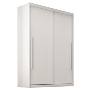 Guarda Roupa Solteiro 2 Portas De Correr 3 Gavetas MDF Splendi 165X232 cm Branco Absoluto ZANZ