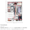 Guarda Roupa Solteiro 2 Portas De Correr 3 Gavetas MDF Splendi 165X232 cm Branco Absoluto ZANZ