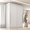 Guarda Roupa Solteiro 2 Portas De Correr 3 Gavetas MDF Splendi 165X232 cm Branco Absoluto ZANZ