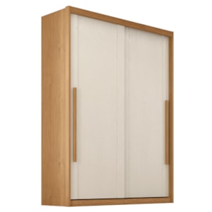 Guarda Roupa Solteiro 2 Portas De Correr 3 Gavetas MDF Splendi 165X232 cm Cinamomo Areia ZANZ