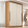 Guarda Roupa Solteiro 2 Portas De Correr 3 Gavetas MDF Splendi 165X232 cm Cinamomo Areia ZANZ