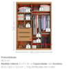 Guarda Roupa Solteiro 2 Portas De Correr 3 Gavetas MDF Splendi 165X232 cm Cinamomo Areia ZANZ