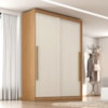 Guarda Roupa Solteiro 2 Portas De Correr 3 Gavetas MDF Splendi 165X232 cm Cinamomo Areia ZANZ