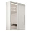 Guarda Roupa Solteiro 2 Portas De Correr Com Espelho MDF Splendi 165X232 cm Branco Absoluto ZANZ