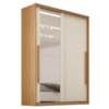 Guarda Roupa Solteiro 2 Portas De Correr Com Espelho MDF Splendi 165X232 cm Cinamomo Areia ZANZ