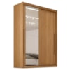 Guarda Roupa Solteiro 2 Portas De Correr Com Espelho MDF Splendi 165X232 cm Cinamomo ZANZ