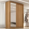 Guarda Roupa Solteiro 2 Portas De Correr Com Espelho MDF Splendi 165X232 cm Cinamomo ZANZ