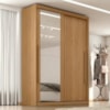 Guarda Roupa Solteiro 2 Portas De Correr Com Espelho MDF Splendi 165X232 cm Cinamomo ZANZ