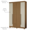 Guarda Roupa Solteiro 2030240 4 Portas 154 cm Atacama Areia ARMoveis