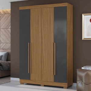 Guarda Roupa Solteiro 2030240 4 Portas 154 cm Atacama Grafite ARMoveis