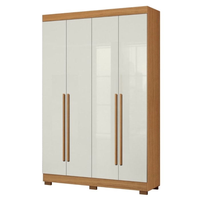 Guarda Roupa Solteiro 2030240 4 Portas 154 cm Cinamomo Off White ARMoveis