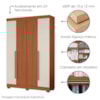Guarda Roupa Solteiro 2030240 4 Portas 154 cm Cinamomo Off White Ripado ARMoveis