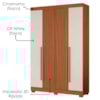 Guarda Roupa Solteiro 2030240 4 Portas 154 cm Cinamomo Off White Ripado ARMoveis