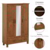 Guarda Roupa Solteiro 3 Portas 119 cm Madeira Macica Taeda 1141C Castanho Festra