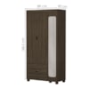 Guarda Roupa Solteiro 3 Portas 2 Gavetas e Cama de Solteiro MDF Clara Chocolate Decmade