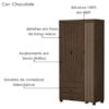 Guarda Roupa Solteiro 3 Portas 2 Gavetas MDF 89 cm Bela Chocolate Decmade