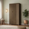 Guarda Roupa Solteiro 3 Portas 2 Gavetas MDF 89 cm Bela Chocolate Decmade