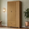Guarda Roupa Solteiro 3 Portas 2 Gavetas MDF 89 cm Bela Nature Decmade