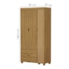 Guarda Roupa Solteiro 3 Portas 2 Gavetas MDF 89 cm Bela Nature Decmade