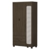 Guarda Roupa Solteiro 3 Portas 2 Gavetas MDF 89 cm Clara Chocolate Decmade