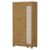 Guarda Roupa Solteiro 3 Portas 2 Gavetas MDF 89 cm Clara Nature Decmade