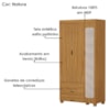 Guarda Roupa Solteiro 3 Portas 2 Gavetas MDF 89 cm Clara Nature Decmade