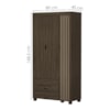 Guarda Roupa Solteiro 3 Portas Comoda 4 Gavetas MDF Bela Chocolate Off Decmade