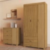 Guarda Roupa Solteiro 3 Portas Comoda 4 Gavetas MDF Bela Nature Off Decmade