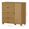 Guarda Roupa Solteiro 3 Portas Comoda 4 Gavetas MDF Bela Nature Off Decmade