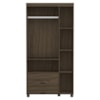 Guarda Roupa Solteiro 3 Portas Comoda 4 Gavetas MDF Clara Chocolate Decmade