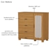 Guarda Roupa Solteiro 3 Portas Comoda 4 Gavetas MDF Clara Nature Decmade