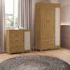 Guarda Roupa Solteiro 3 Portas Comoda 4 Gavetas MDF Clara Nature Decmade