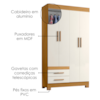 Guarda Roupa Solteiro 4 Portas 2 Gavetas 107 cm New Recife Freijo Off Acetinado POLIMAN