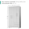Guarda Roupa Solteiro 4 Portas 2 Gavetas 188x99 cm Madri Branco RUDK